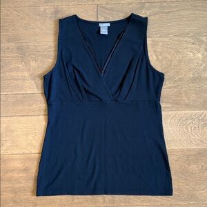 Ann Taylor Sleeveless VNeck Black Day to Evening Top Small